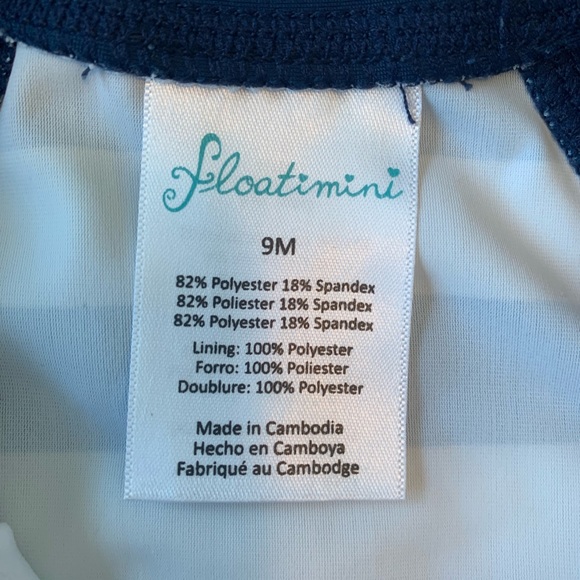 Nautical Stripe Baby 1-Piece Swimsuit - Picture 3 of 7